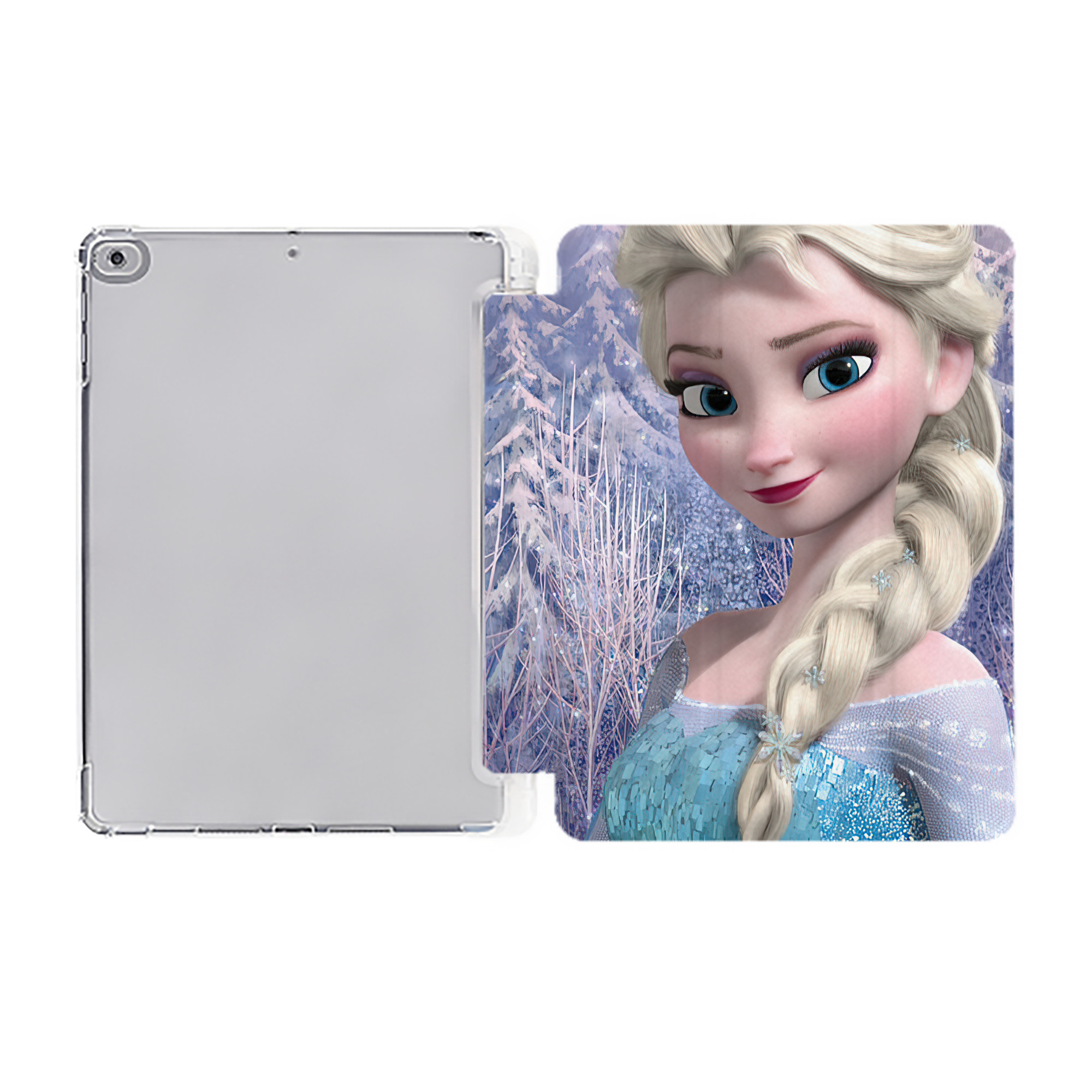 （画像用） アナと雪の女王 アンナ エルサ Frozen Anna Elsa IPad ケース ペン収納付き 三つ折りスタンド PUレザー×シリコン 対応機種9.5/10.5/10.9インチ